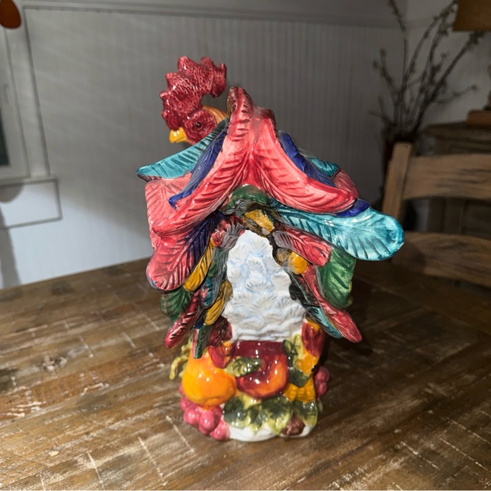 Hand-Painted Multicolor Ceramic Rooster Figurine - Decorative Home Accent - Picture 2 of 9